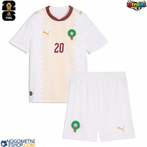 Otroški Nogometni dresi Maroko Ayoub El Kaabi #20 Gostujoči SP 2026 Kratek Rokav (+ Kratke hlače)